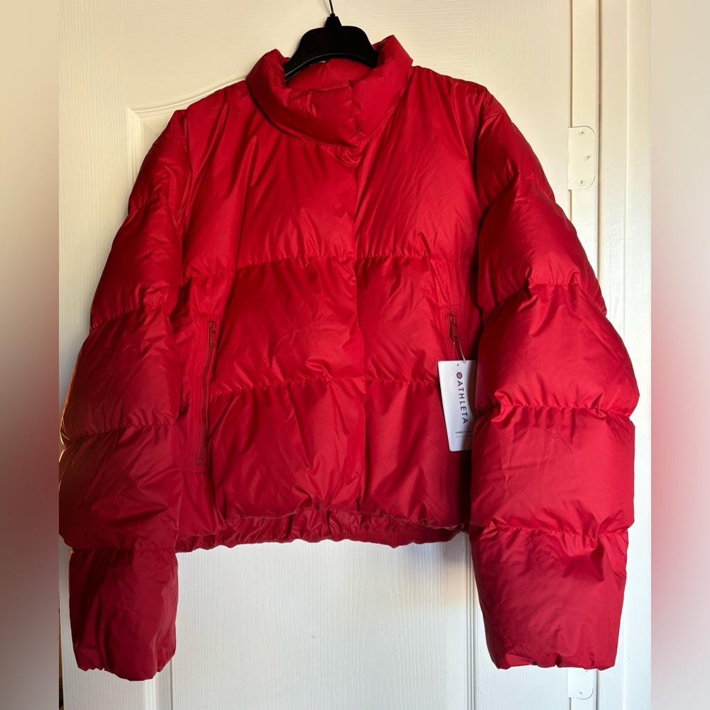 Athleta NWT Summit Down Red Puffer Jacket Candy Red women’s 3X NEW